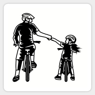 Dad and Daughter Riding a bicycle! Sticker